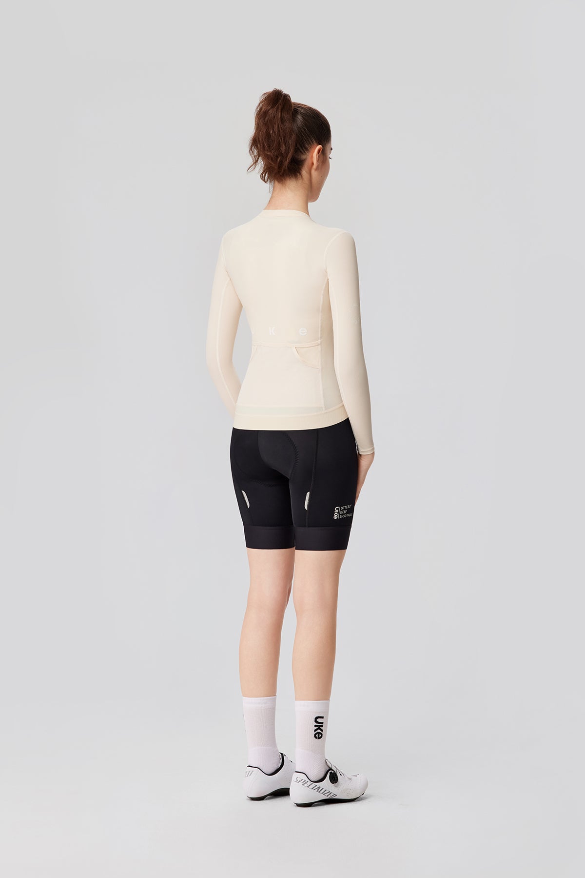 Camiseta de manga larga para mujer Lin quan-Beige elegante
