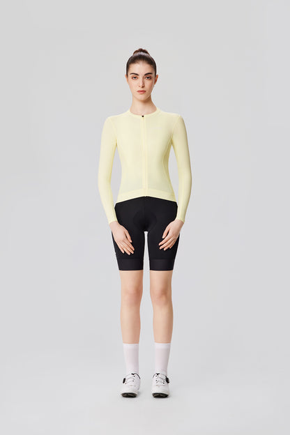 Jersey manga larga de mujer Lin quan-Amarillo cielo