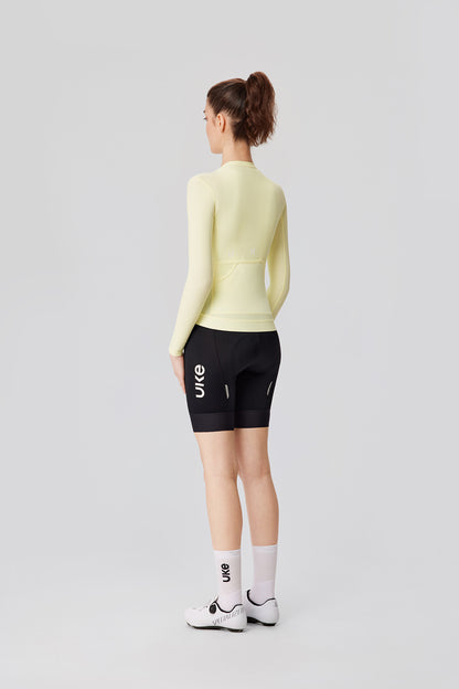 Jersey manga larga de mujer Lin quan-Amarillo cielo