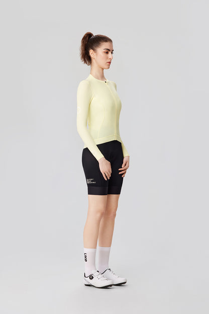Jersey manga larga de mujer Lin quan-Amarillo cielo