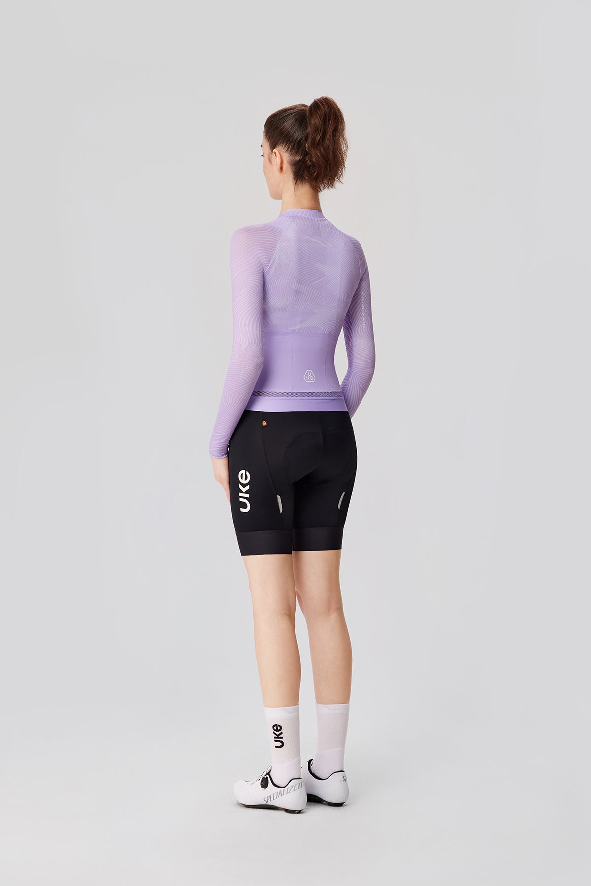 Camiseta de manga larga Qixing para mujer - Morado claro