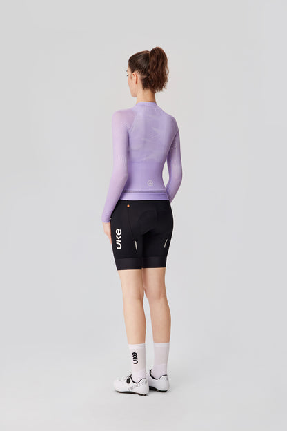 Camiseta de manga larga Qixing para mujer - Morado claro