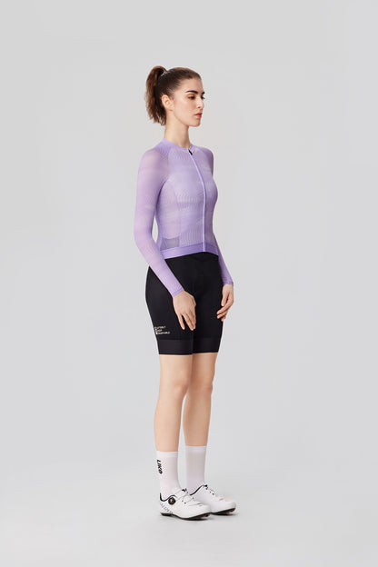 Camiseta de manga larga Qixing para mujer - Morado claro