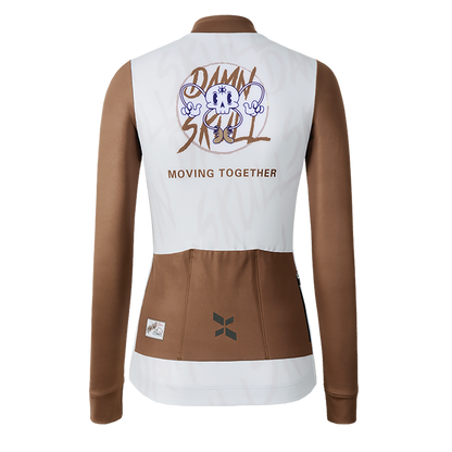 Maillot térmico de ciclismo para mujer Skull-Caramel