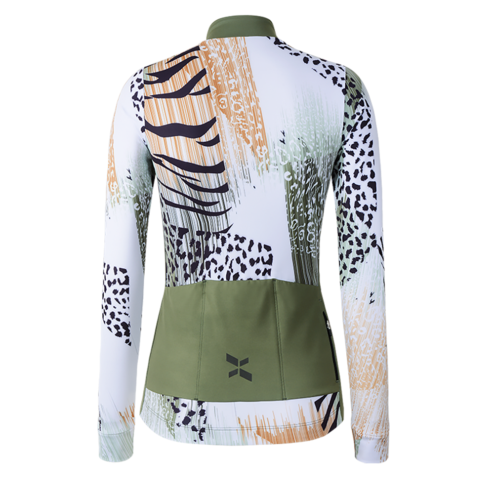 Women's Training Thermal Cycling Jersey Wild-Olive Green