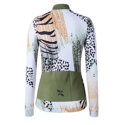 Women's Training Thermal Cycling Jersey Wild-Olive Green