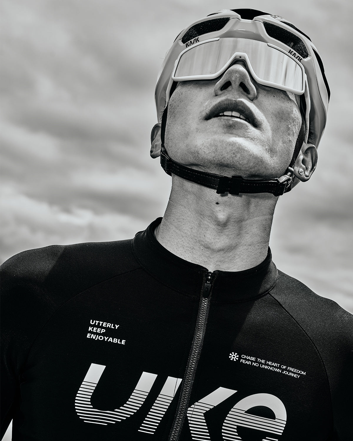 Cyclist in cold weather kit